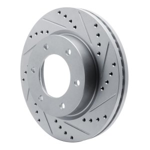 Ford Ranger Brake Rotor (1) - Front Right - R1 Concepts - Drilled & Slotted - Silver - `19-`25